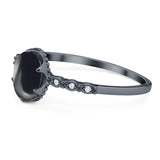 Art Deco Oval Natural Stone Beaded Ring