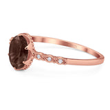 Art Deco Oval Natural Stone Beaded Ring