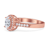 Oval Natural Stone Flower Ring