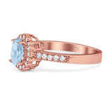 Oval Natural Stone Flower Ring