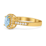 Oval Natural Stone Flower Ring