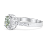 Oval Natural Stone Flower Ring