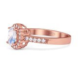 Oval Natural Stone Flower Ring