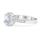 Oval Natural Stone Flower Ring