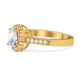 Oval Natural Stone Flower Ring