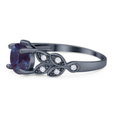 Round Natural Stone Leaf Design Ring