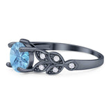 Round Natural Stone Leaf Design Ring