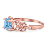 Round Natural Stone Leaf Design Ring