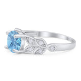 Round Natural Stone Leaf Design Ring