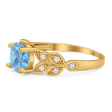 Round Natural Stone Leaf Design Ring