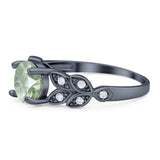 Round Natural Stone Leaf Design Ring