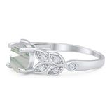 Round Natural Stone Leaf Design Ring