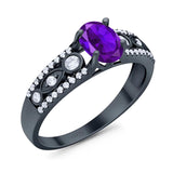 Vintage Style Oval Natural Stone Ring