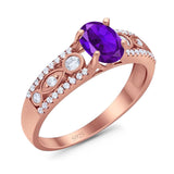 Vintage Style Oval Natural Stone Ring