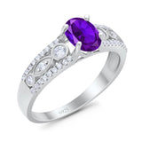 Vintage Style Oval Natural Stone Ring