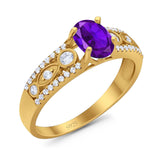 Vintage Style Oval Natural Stone Ring