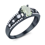 Vintage Style Oval Natural Stone Ring