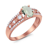 Vintage Style Oval Natural Stone Ring