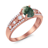 Vintage Style Oval Natural Stone Ring