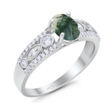 Vintage Style Oval Natural Stone Ring