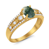 Vintage Style Oval Natural Stone Ring