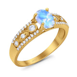 Vintage Style Oval Natural Stone Ring