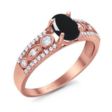 Vintage Style Oval Natural Stone Ring