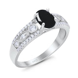 Vintage Style Oval Natural Stone Ring