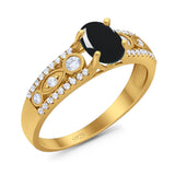 Vintage Style Oval Natural Stone Ring