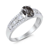 Vintage Style Oval Natural Stone Ring