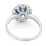 Art Deco Oval Natural Stone Floral Ring