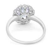 Art Deco Oval Natural Stone Floral Ring