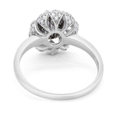 Art Deco Oval Natural Stone Floral Ring
