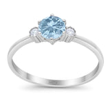 Art Deco Round Natural Stone Three Stone Ring