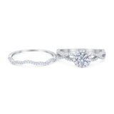 Two Piece Round Natural Stone Twisted Ring