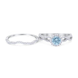 Two Piece Round Natural Stone Twisted Ring