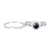 Two Piece Round Natural Stone Twisted Ring