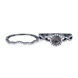 Two Piece Round Natural Stone Twisted Ring