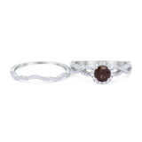 Two Piece Round Natural Stone Twisted Ring