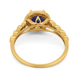 Vintage Style Round Natural Stone Sparkling Ring