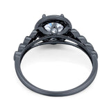 Vintage Style Round Natural Stone Sparkling Ring