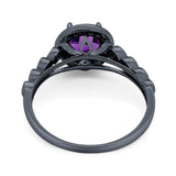 Vintage Style Round Natural Stone Sparkling Ring