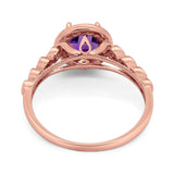 Vintage Style Round Natural Stone Sparkling Ring