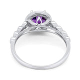 Vintage Style Round Natural Stone Sparkling Ring