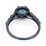 Vintage Style Round Natural Stone Sparkling Ring