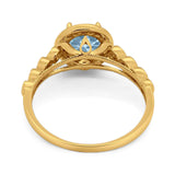 Vintage Style Round Natural Stone Sparkling Ring