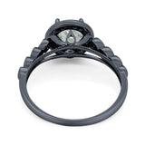 Vintage Style Round Natural Stone Sparkling Ring