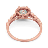 Vintage Style Round Natural Stone Sparkling Ring