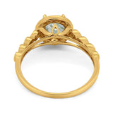 Vintage Style Round Natural Stone Sparkling Ring