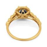 Vintage Style Round Natural Stone Sparkling Ring